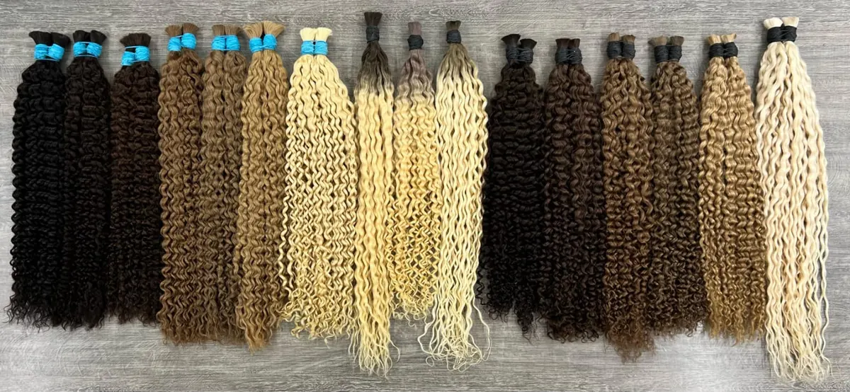 Curly hair · ombré blend — balayage & wavy curly · 100% Remy human hair extensions in Dubai