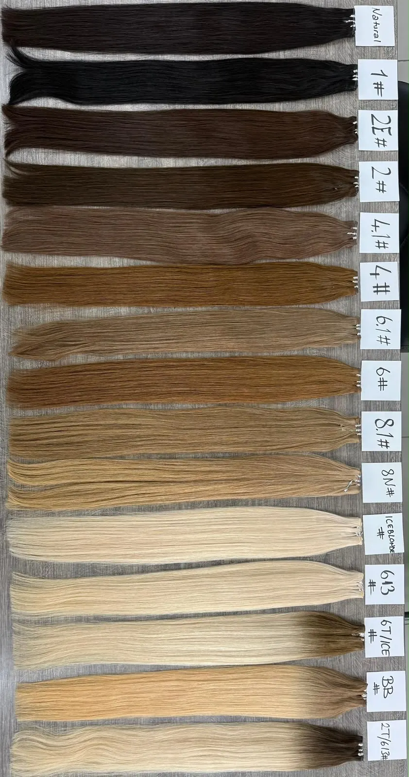 Straight I-tip · Remy colour chart — 100% Remy I-tip nano-ring hair extensions in Dubai