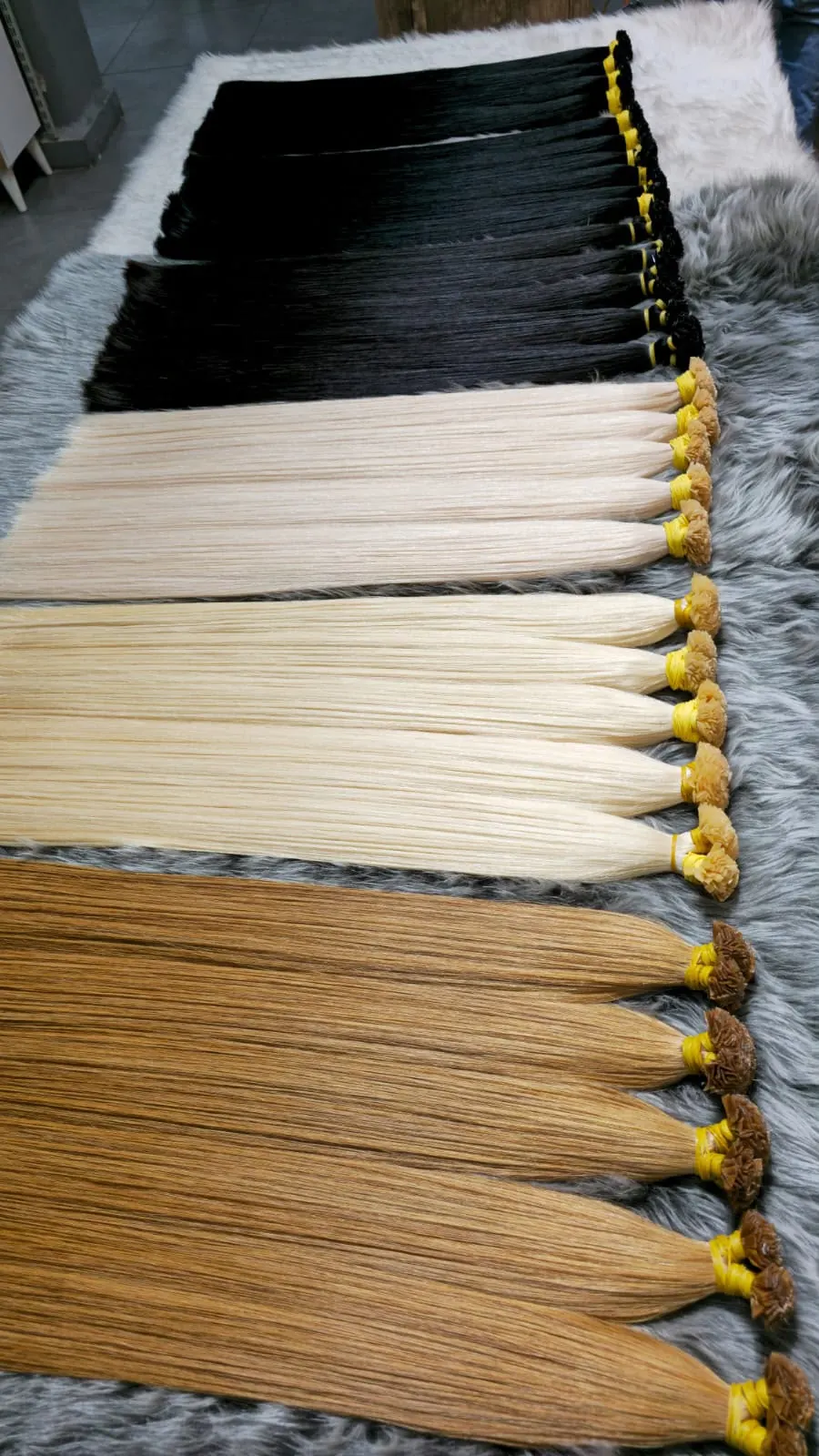 Curly bulk · natural to platinum — blonde & wavy curly · 100% Remy bulk hair extensions in Dubai